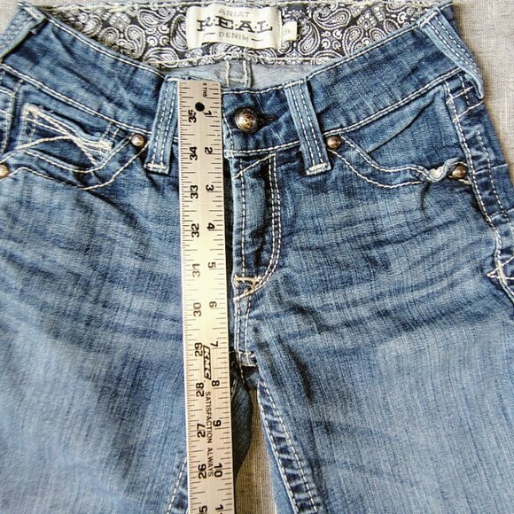 Ariat REAL Jeans Womens Size 25R Icon Mid Rise Stackable Stretch Icon Straight - Picture 4 of 12